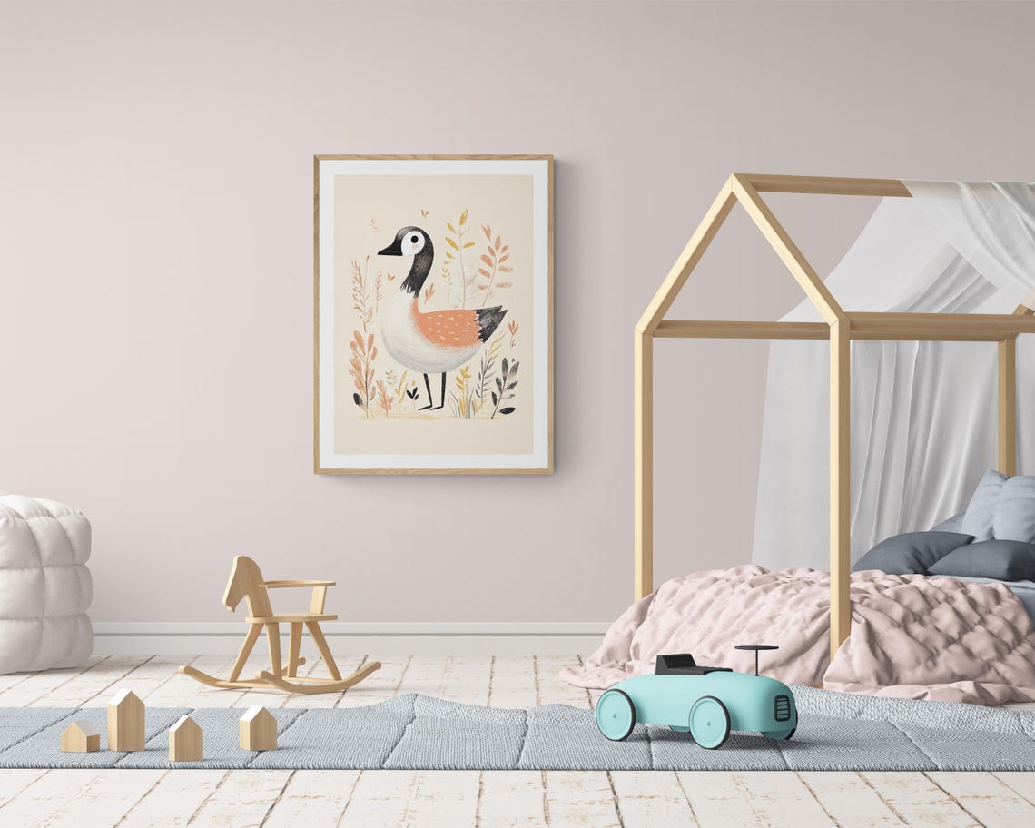 Canada Goose Storybook Illustration Cute Kids Room Nursery Wall Poster - Image 2