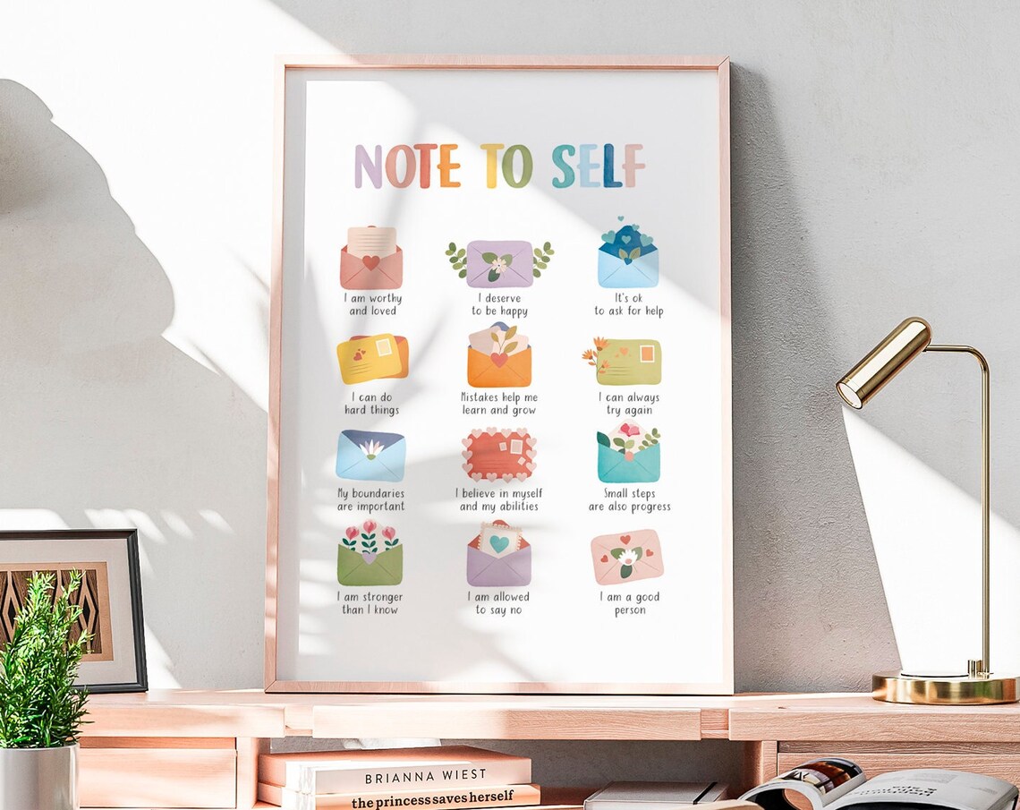 Note to Self Poster, Therapy Office Decor - Image 6
