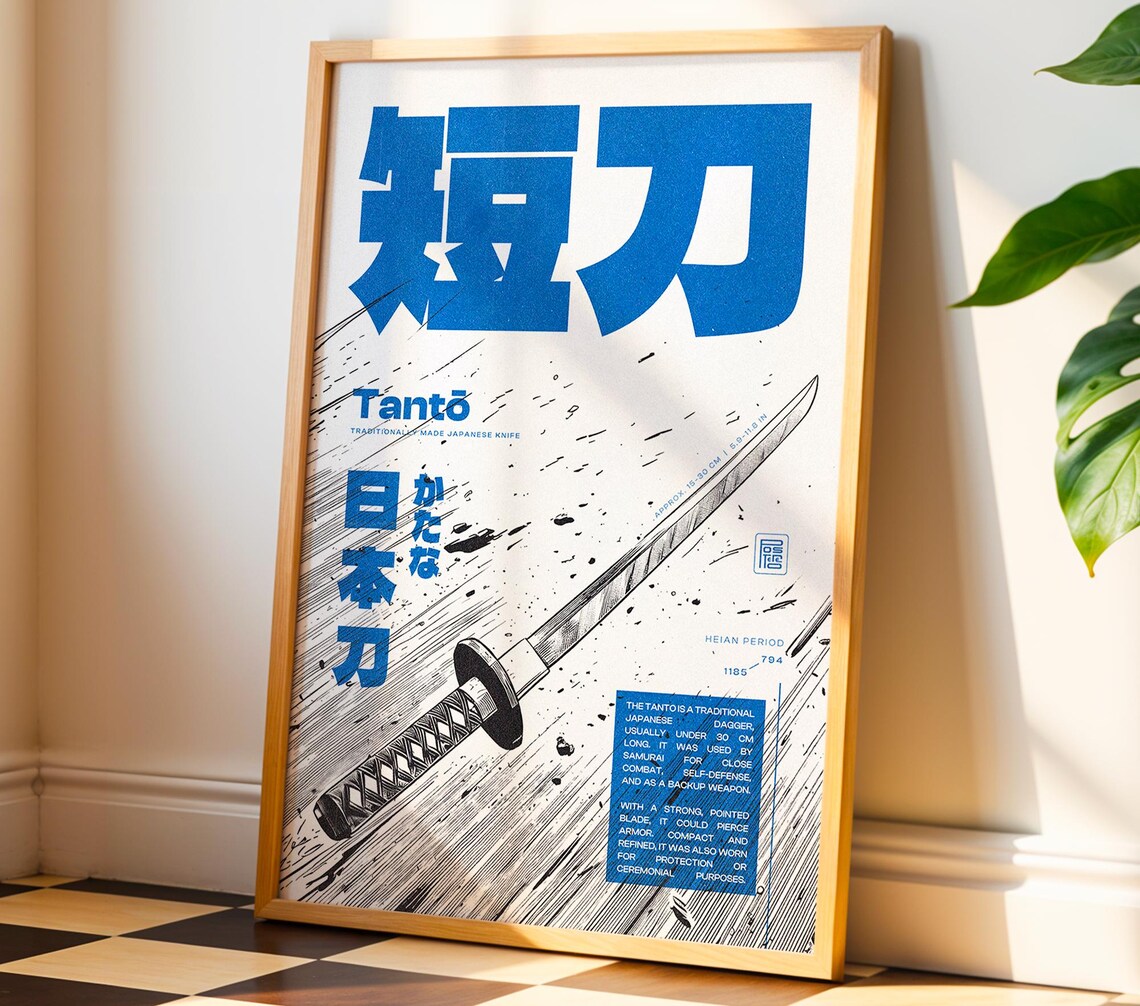 Tanto Japanese Dagger, Retro Samurai Poster - Image 4