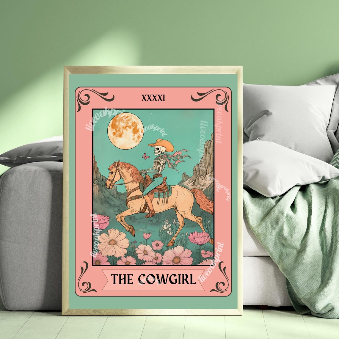 Cowgirl Tarot Retro Western Art Print