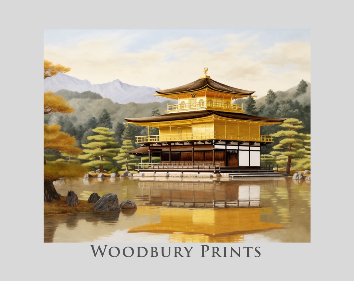 Kinkaku Ji Temple Golden Pavilion Kyoto Japan Travel Scene Poster