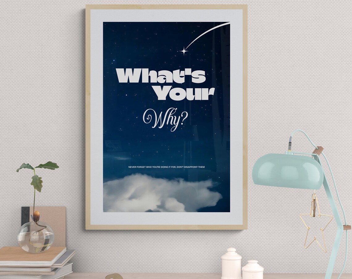 What's Your Why Quote Night Sky Shooting Star Motivational Poster