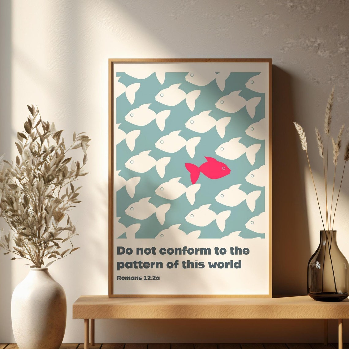 Do Not Conform to the Pattern of This World Romans 12 Fish Poster - Image 3