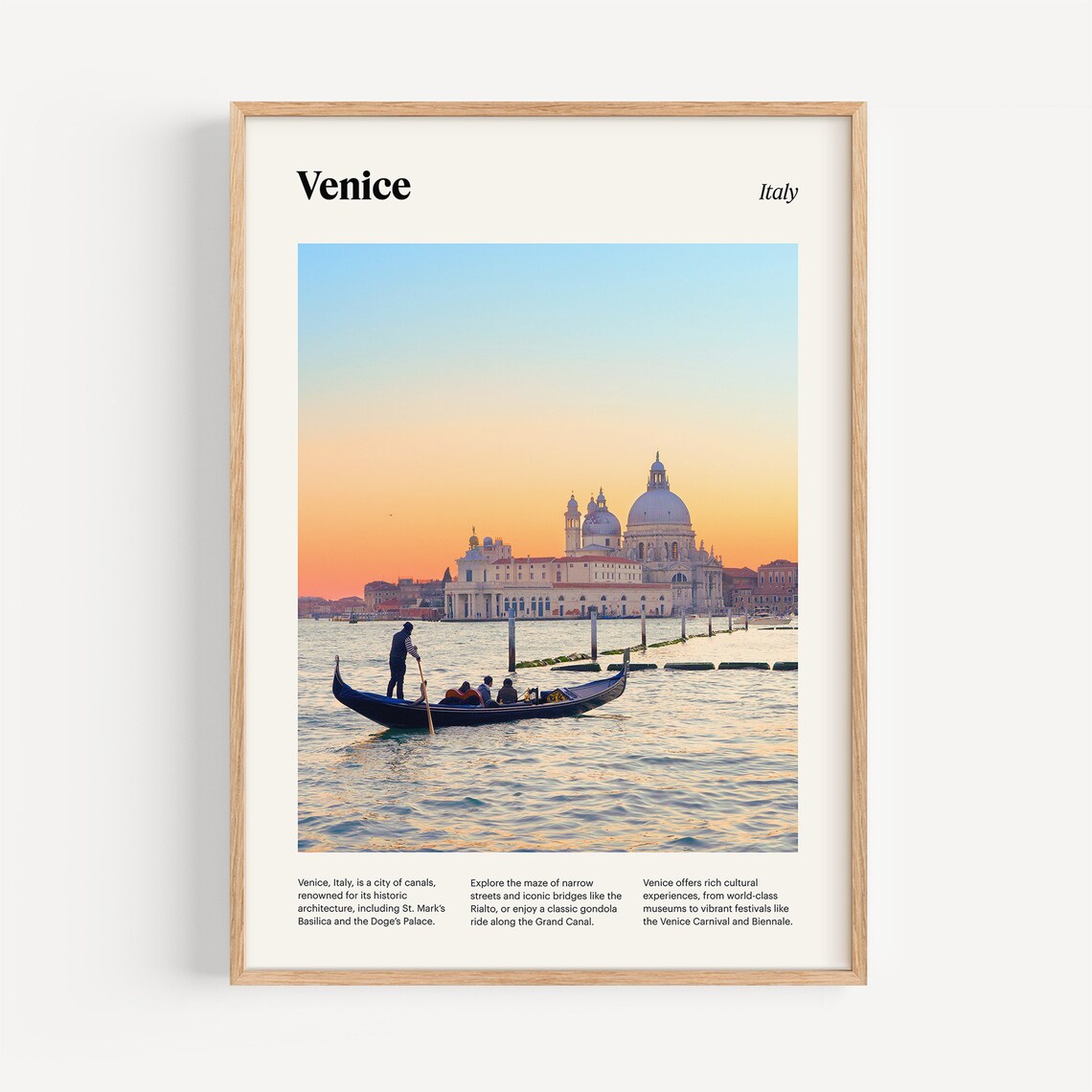 Venice Italy Grand Canal Gondola Sunset Basilica Travel Poster - Image 4
