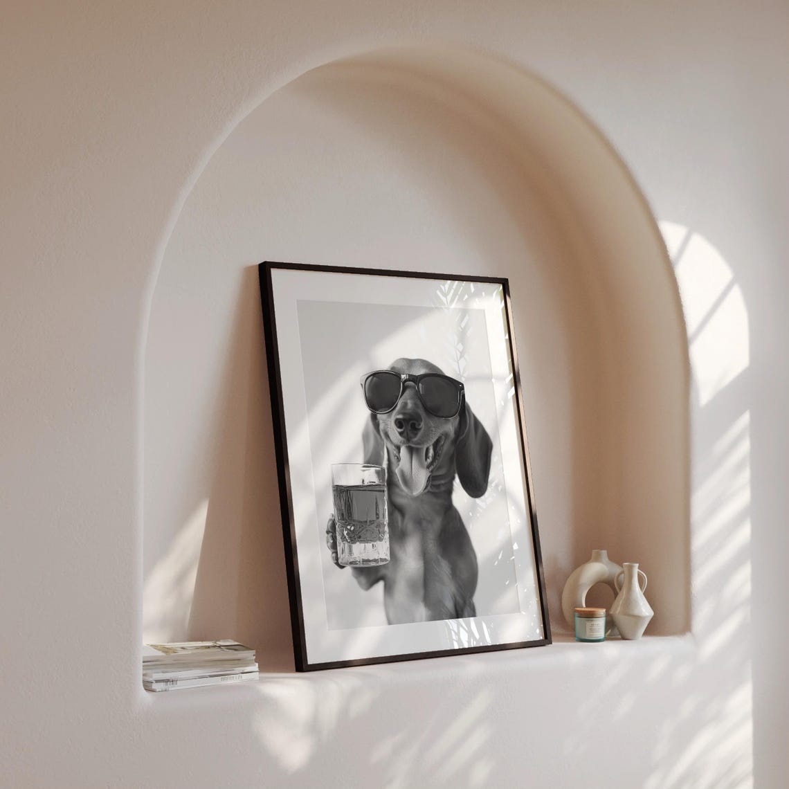 Dachshund Drinking Whiskey Sunglasses Bourbon Glass Funny Dog Print - Image 4