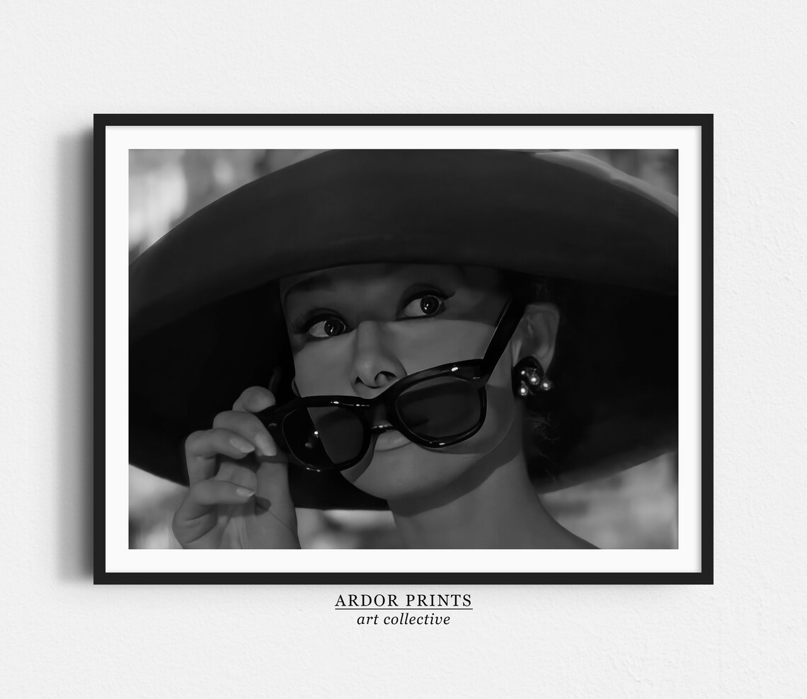 Audrey Hepburn at Tiffanys Vintage Fashion Print
