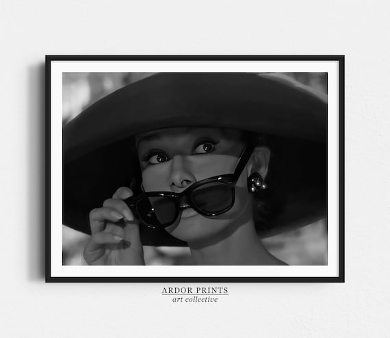 Audrey Hepburn at Tiffanys Vintage Fashion Print