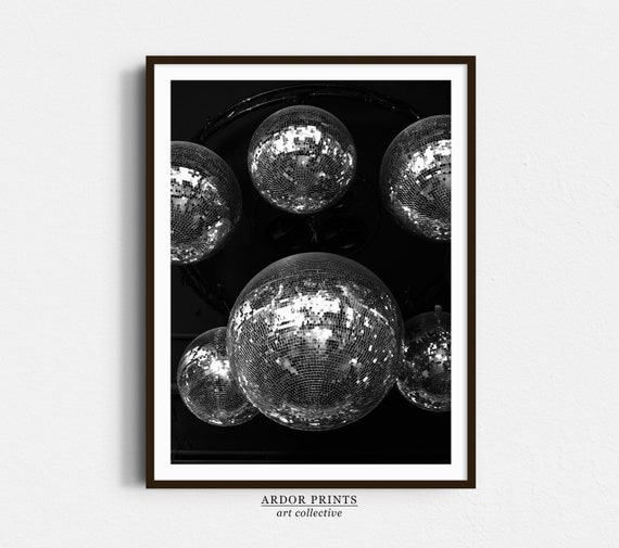 Disco Ball Party Retro Vintage Art Print