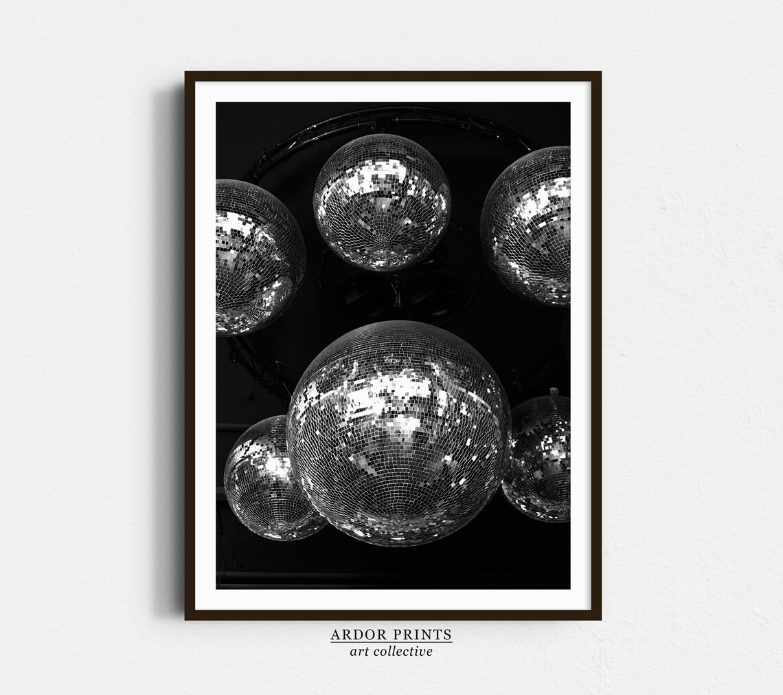 Disco Ball Party Retro Vintage Art Print
