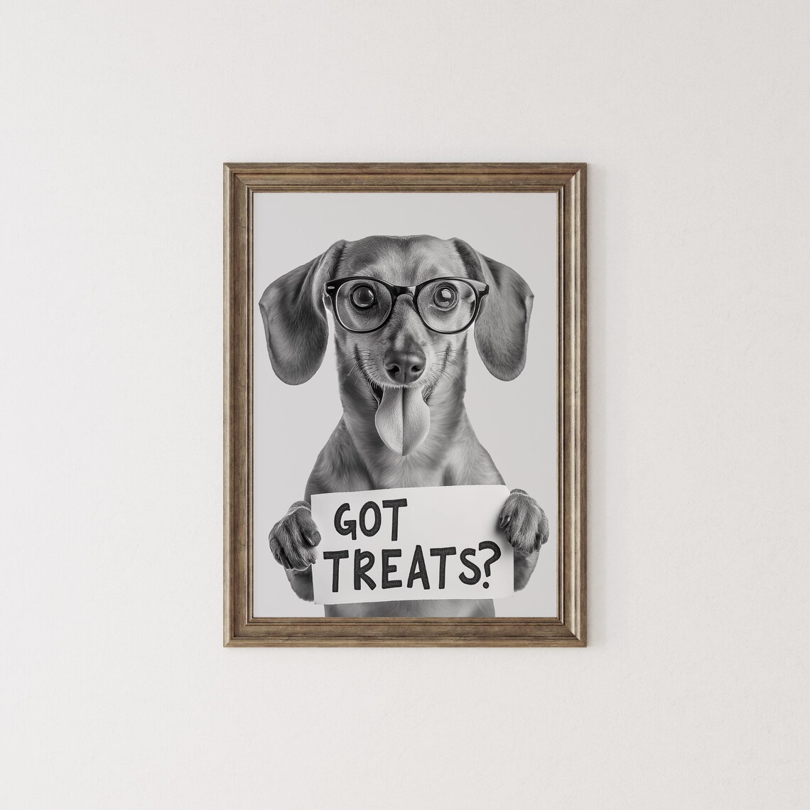 Sweet Dachshund Got Treats Sign With Glasses Funny Dog Wall Art - Image 2
