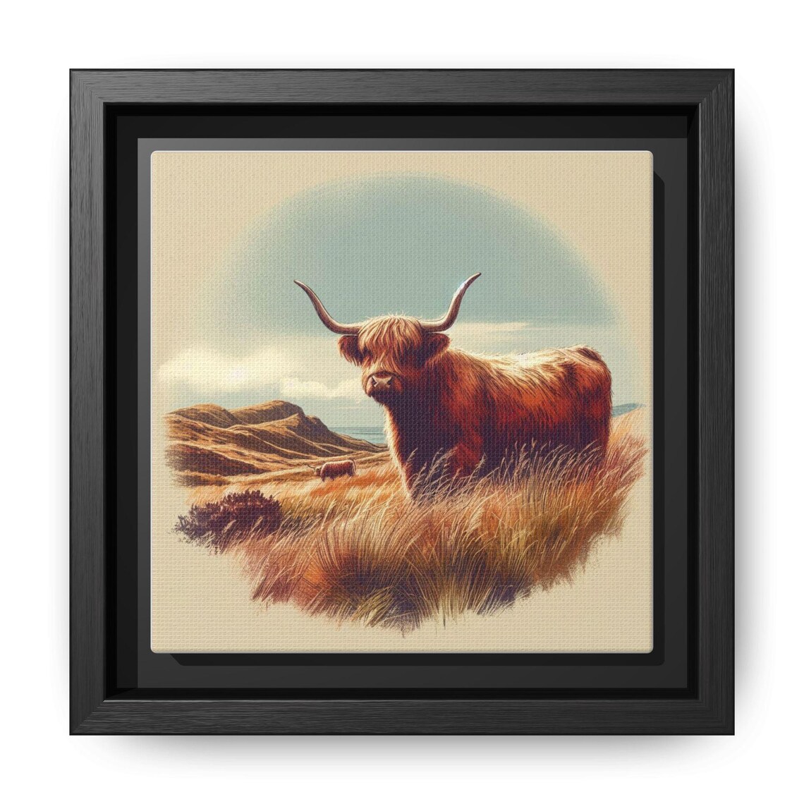 Highland Cow Art Print, Rustic Farmhouse Decor