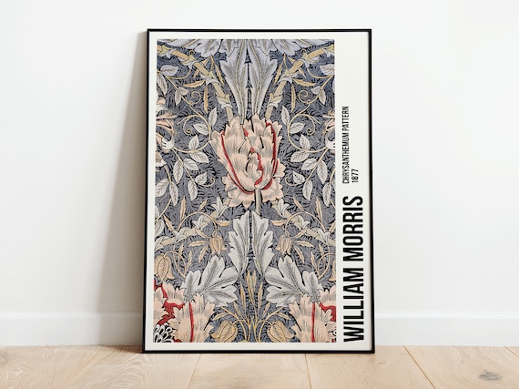 William Morris Exhibition Poster, Art Nouveau Honeysuckle