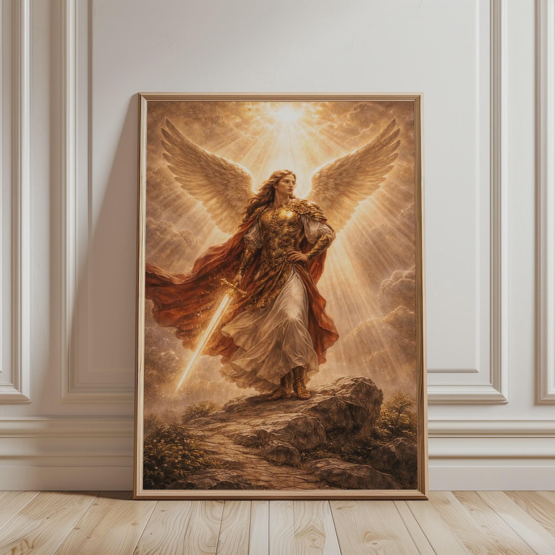 St Michael Wall Art Archangel Biblical Print Religious Christian Poster For Catholic Home Decor
