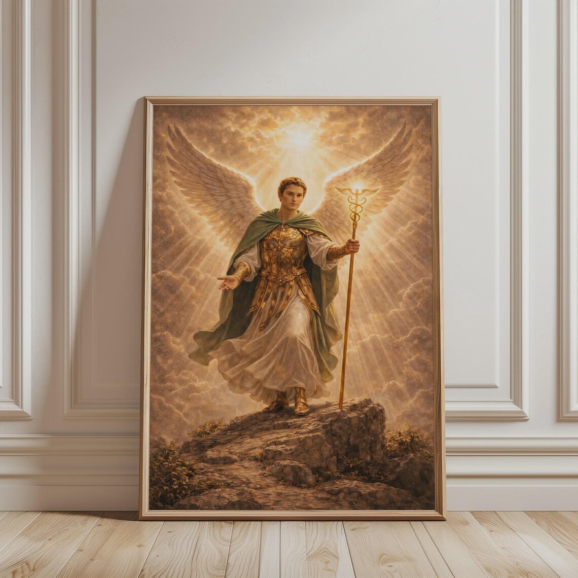 Archangel Raphael Wall Art Biblical Print Religious Christian Poster For Catholic Home Decor