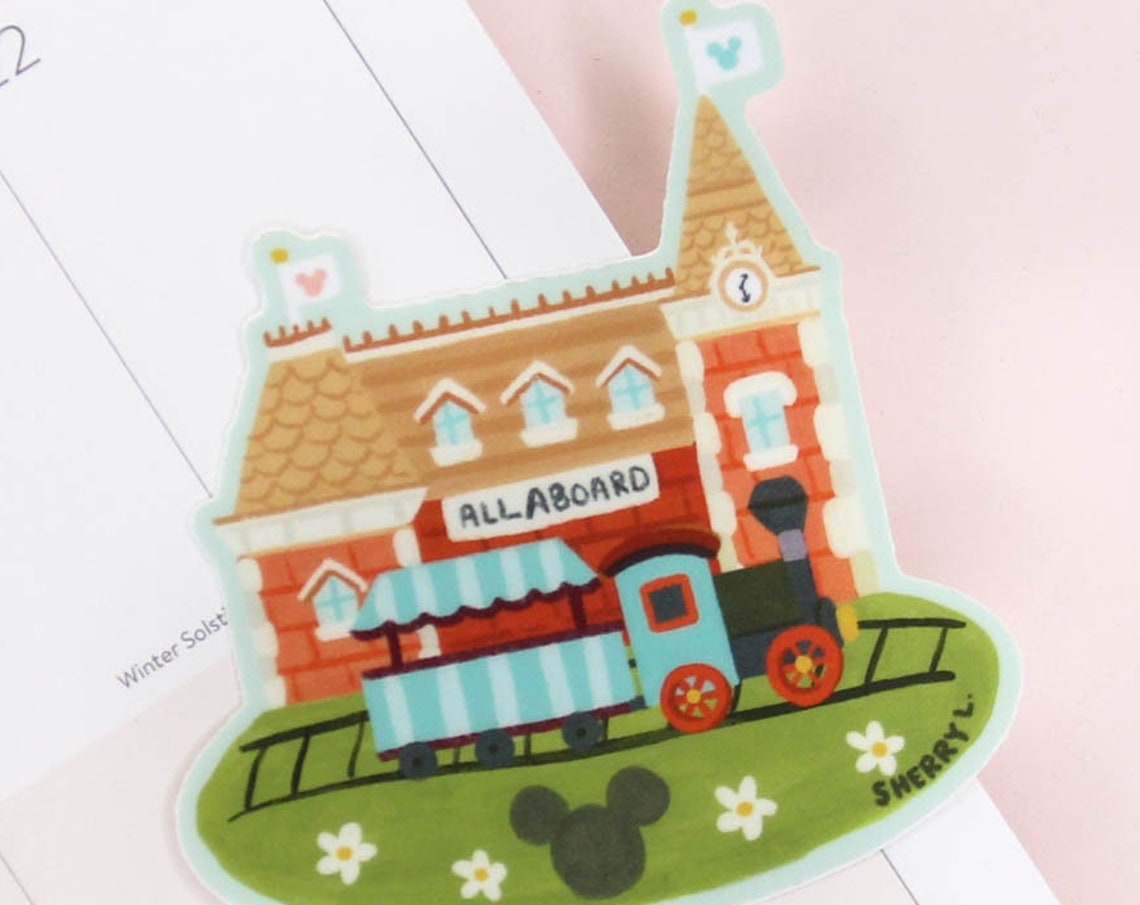 Happiest Train Ride All Aboard Railroad Die Cut Sticker Print