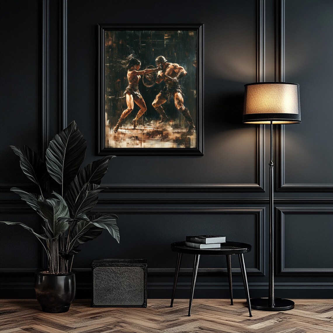 Gladiators Male Vs Female, Fantasy Art Print - Image 5