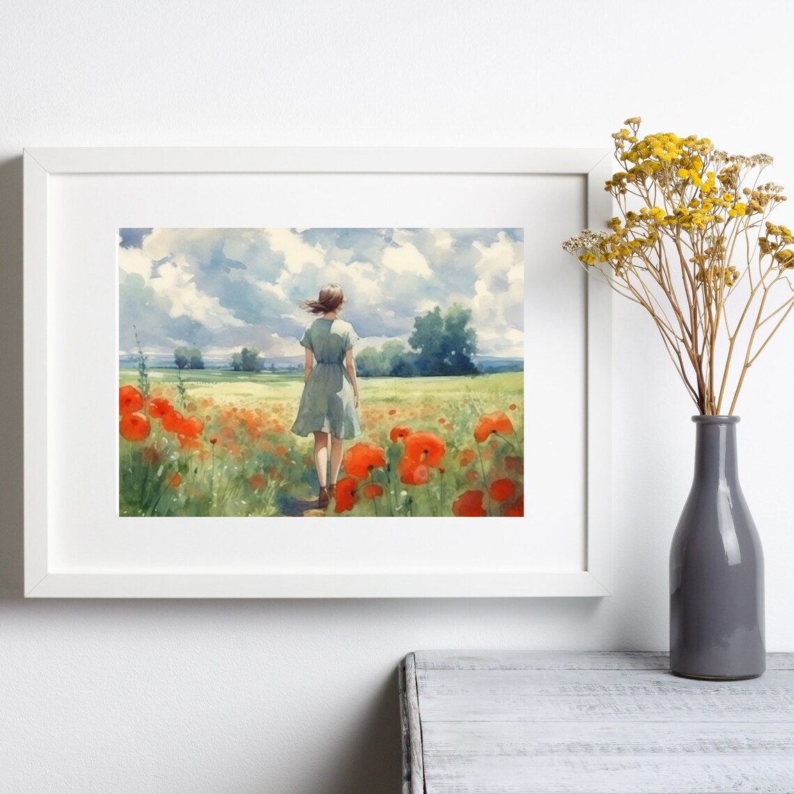 Poppies Field Landscape, Botanical Art Print - Image 5