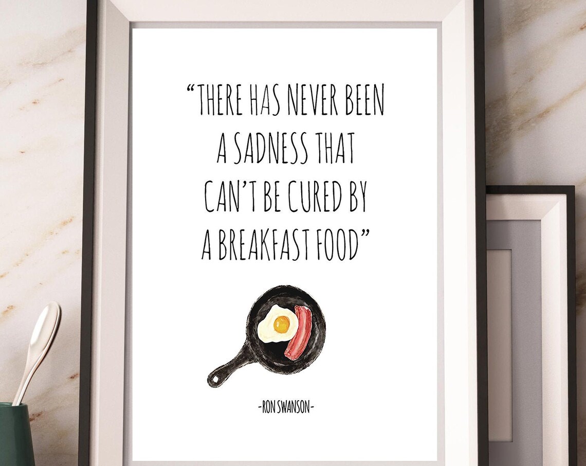 Breakfast Food Quote Art Print, Typography Decor