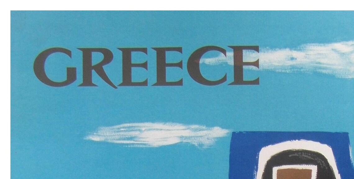 Greece Air France Guy Georget Seated Woman Folk Costume Poster - Image 2