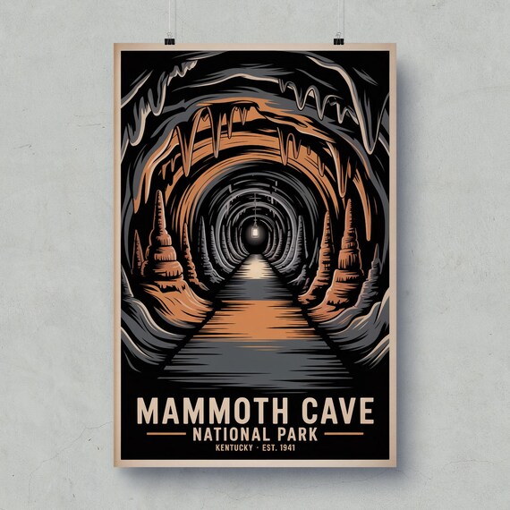 Mammoth Cave National Park Kentucky Stalactite Tunnel Poster