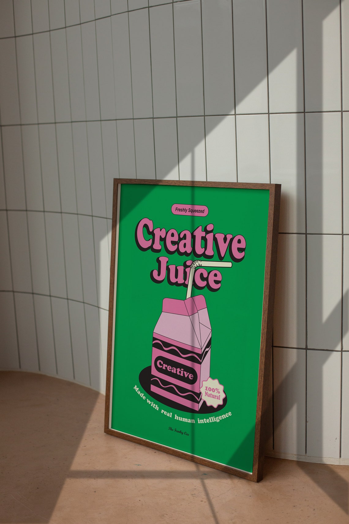 Creative Juice Pink Carton Green Pop Art Retro Creatives Poster - Image 4