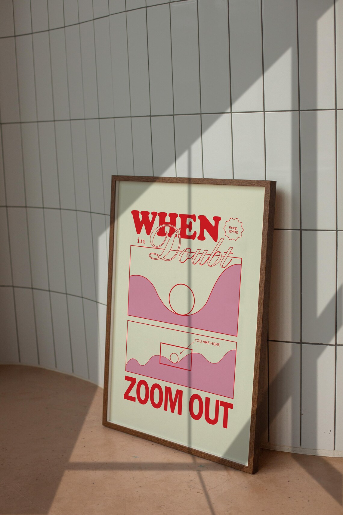 When In Doubt Zoom Out Retro Quote Art Print - Image 4