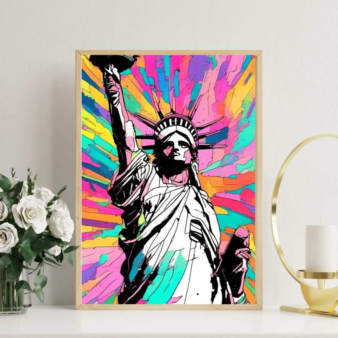 Status Of Liberty Abstract Wall Art, Maximalist - Image 2