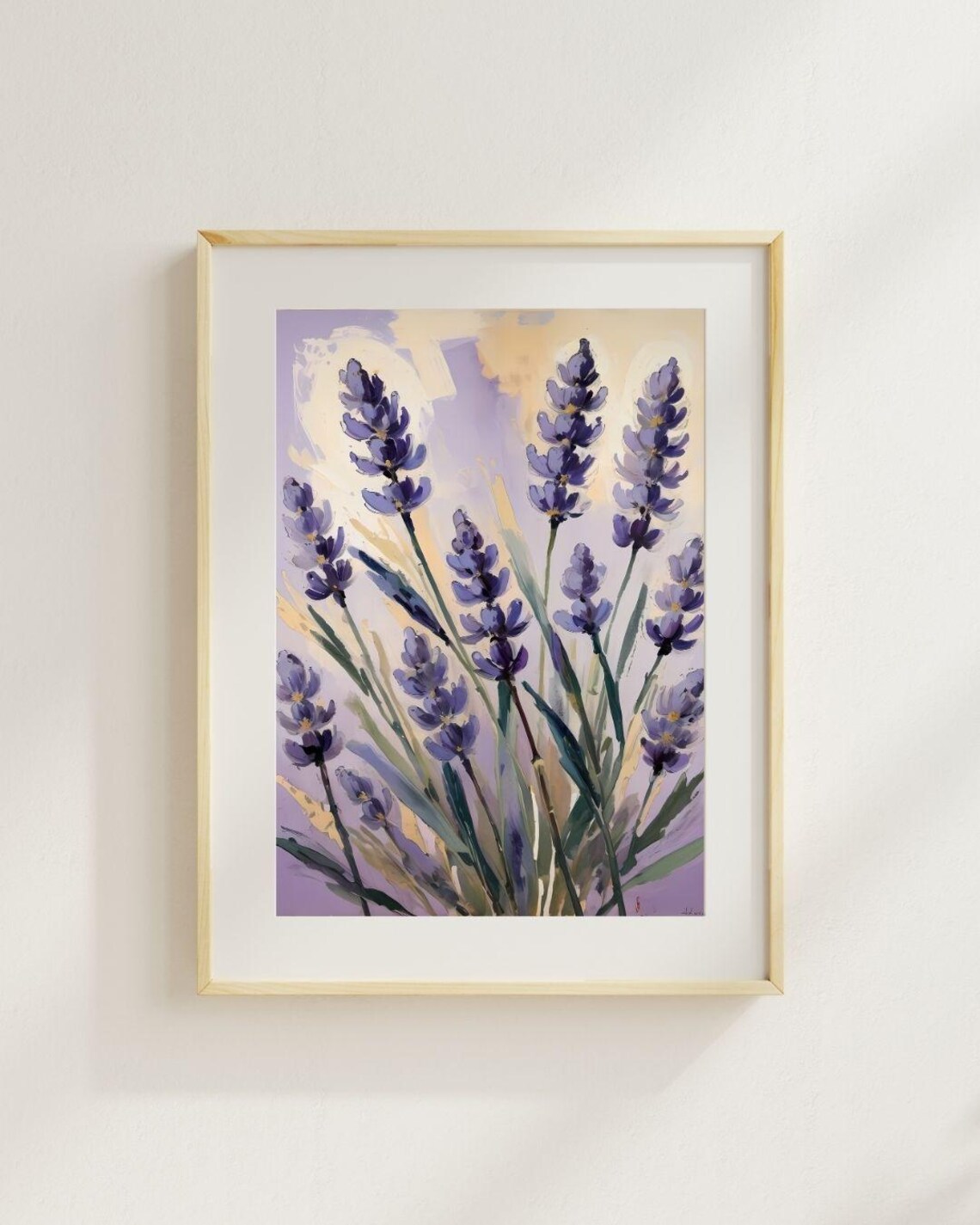 Lavender Watercolor Painting Soft Purple Floral Bedroom Decor Poster