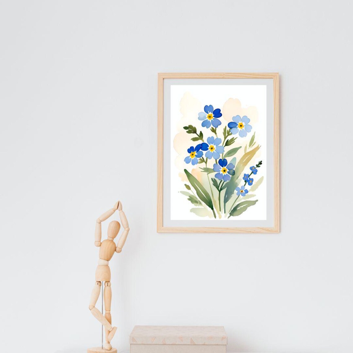 Forget Me Not Flower Abstract Botanical Art Print - Image 3