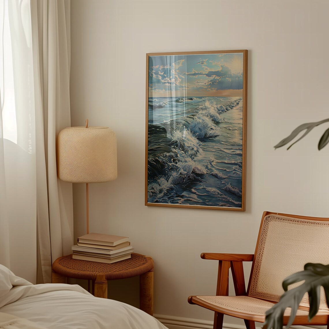 Ocean Waves Art Print, Tranquil Coastal Seascape - Image 4