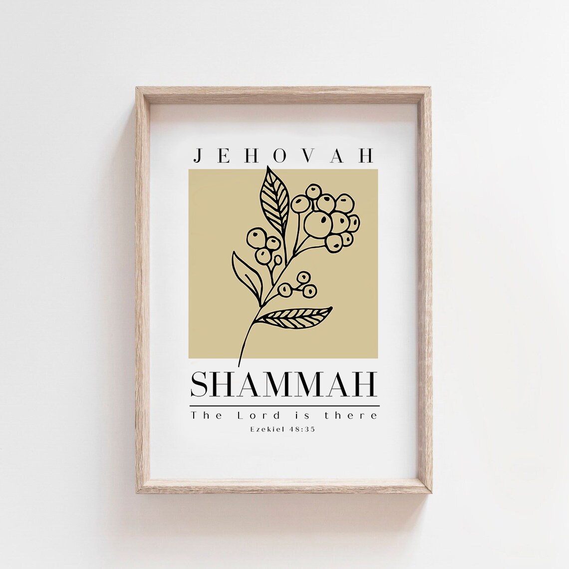 Jehovah Shammah Ezekiel 48:35 Minimalist Art Print - Image 3