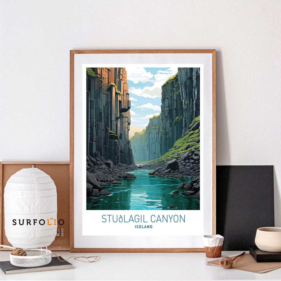 Stulagil Canyon Basalt Column Print, Iceland Landscape