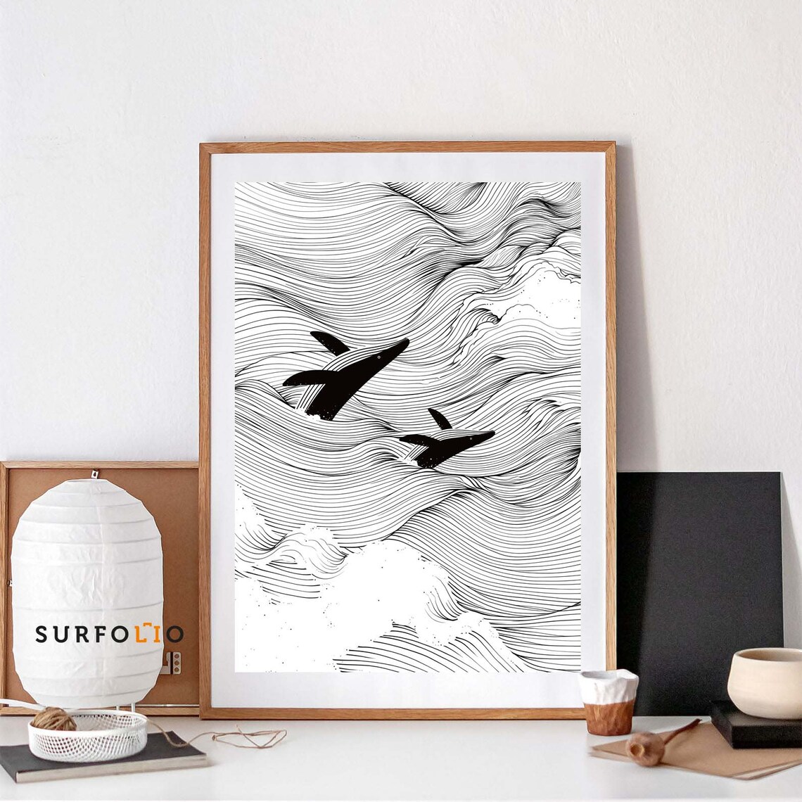 Humpback Whale Line Art Print, Marine Life Poster