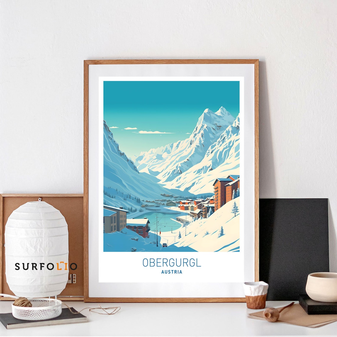 Obergurgl Austria Ski Resort, Alpine Landscape Art Print