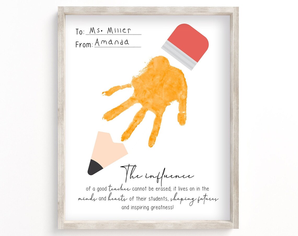Teacher Appreciation Handprint Keepsake Gift Print