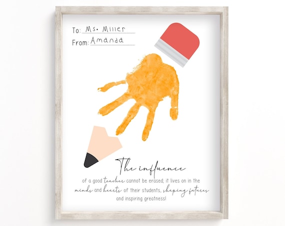 Teacher Appreciation Handprint Keepsake Gift Print