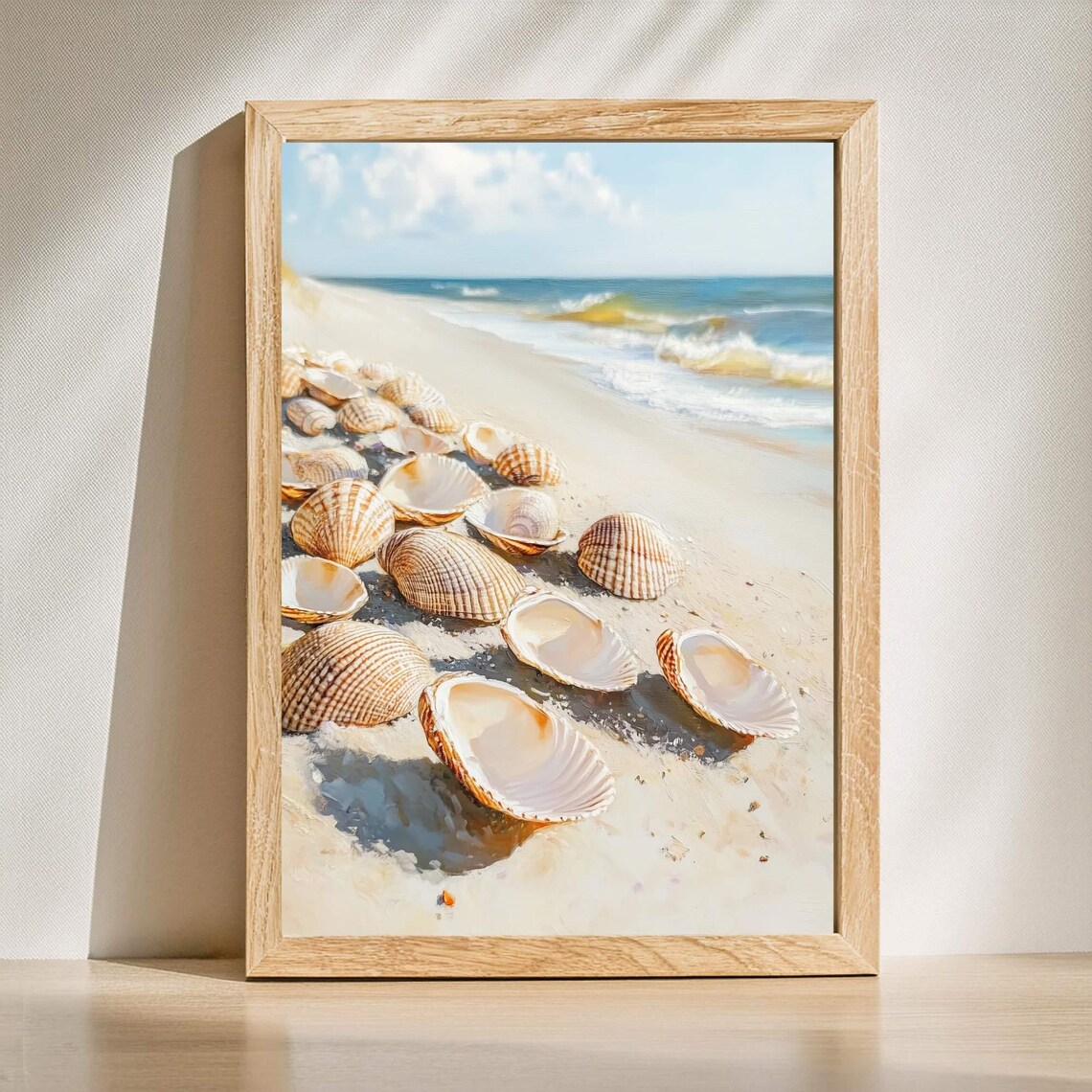 Seashells Beach Impressionist Coastal Landscape Art Print