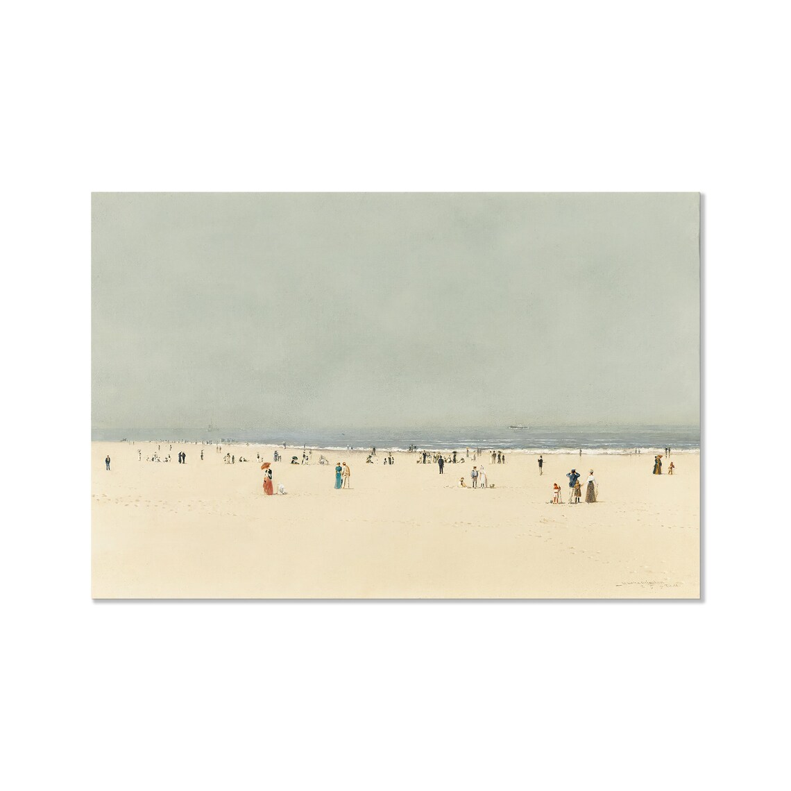 Muted Seascape Painting, Neutral Coastal Art Print - Image 3