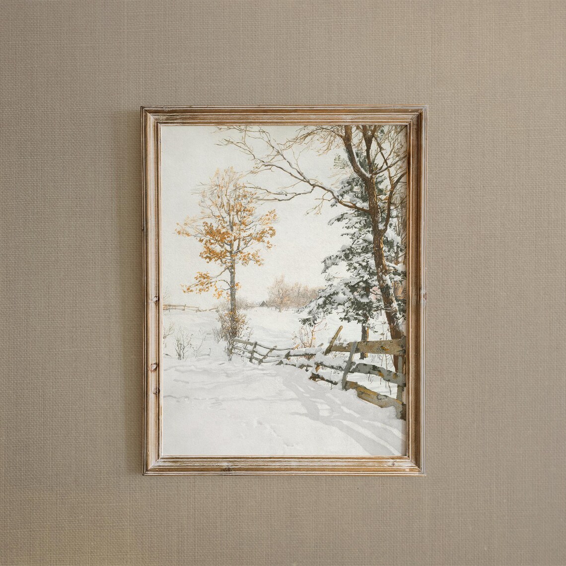 Winter Landscape Vintage Landscape Art Print - Image 3