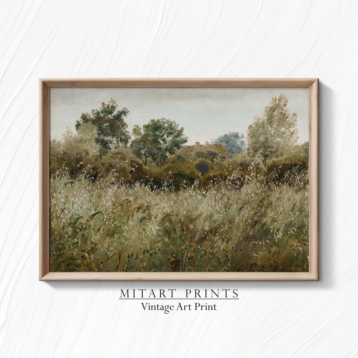 Wildflower Field Meadow Landscape Wall Art Print
