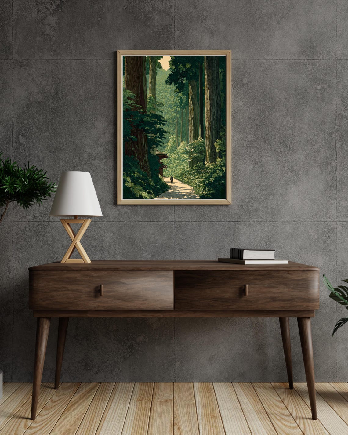Vintage Japanese Forest Poster Woodblock Art Inspired By Road To Nikko Kawase Hasui Japandi Decor Botanical Wall - Image 6