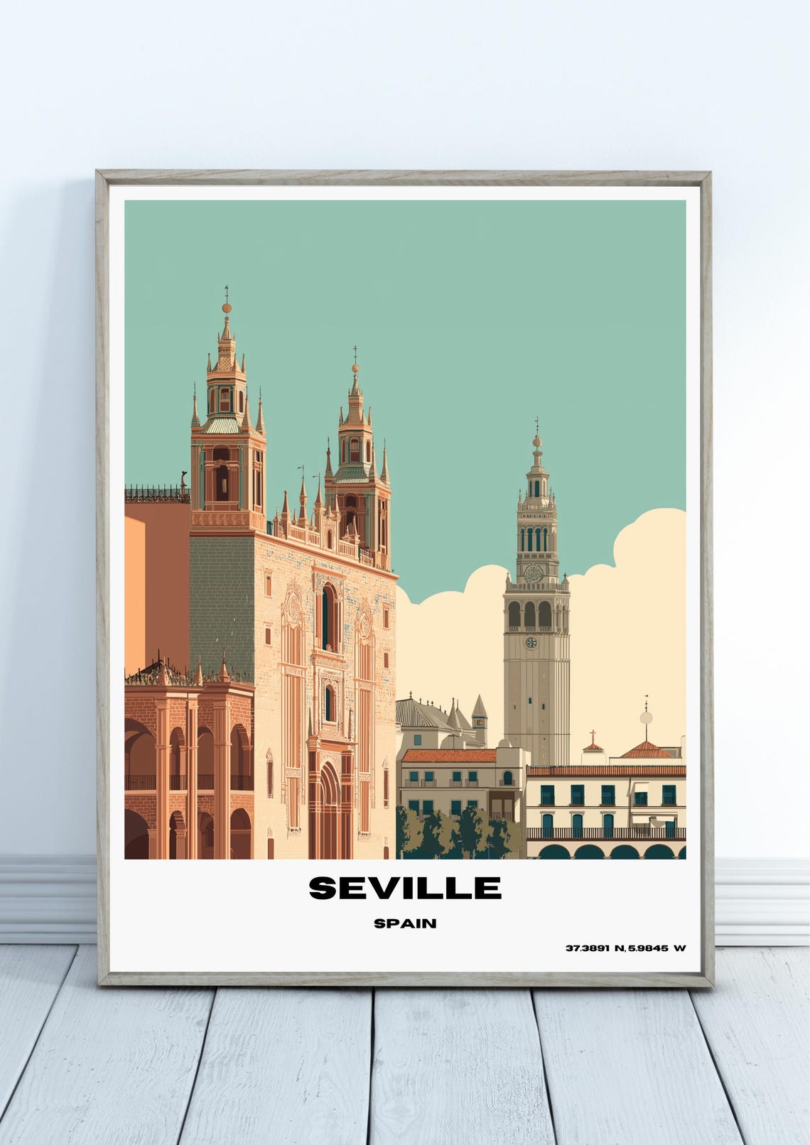 Seville Travel Poster Spain Wall Hanging Home Decor Gift Art Lovers Lover Print