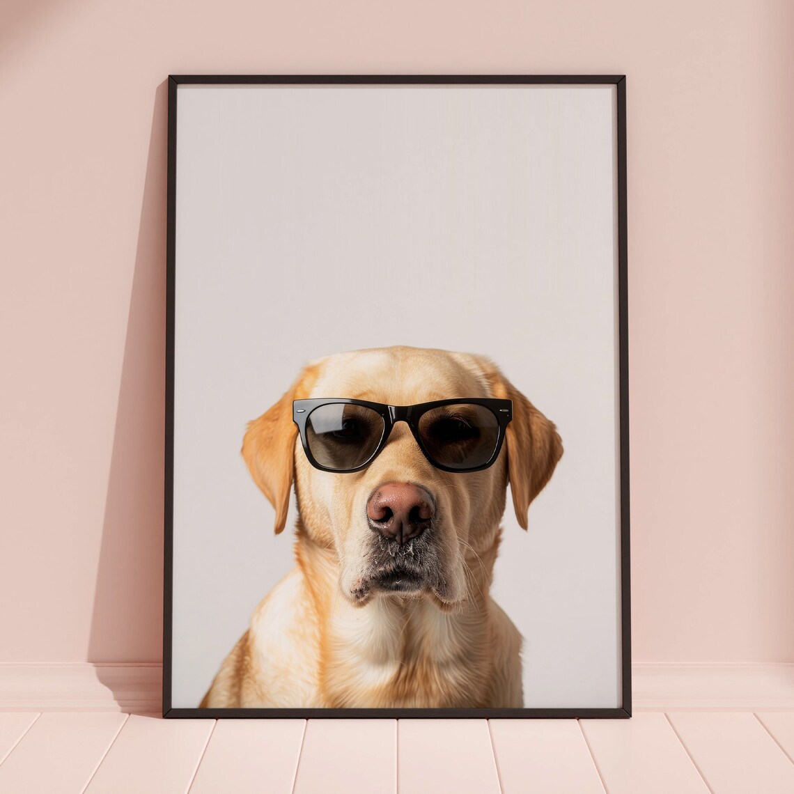 Yellow Labrador Dog In Sunglasses Friendly Minimalist Photo Poster - Image 3