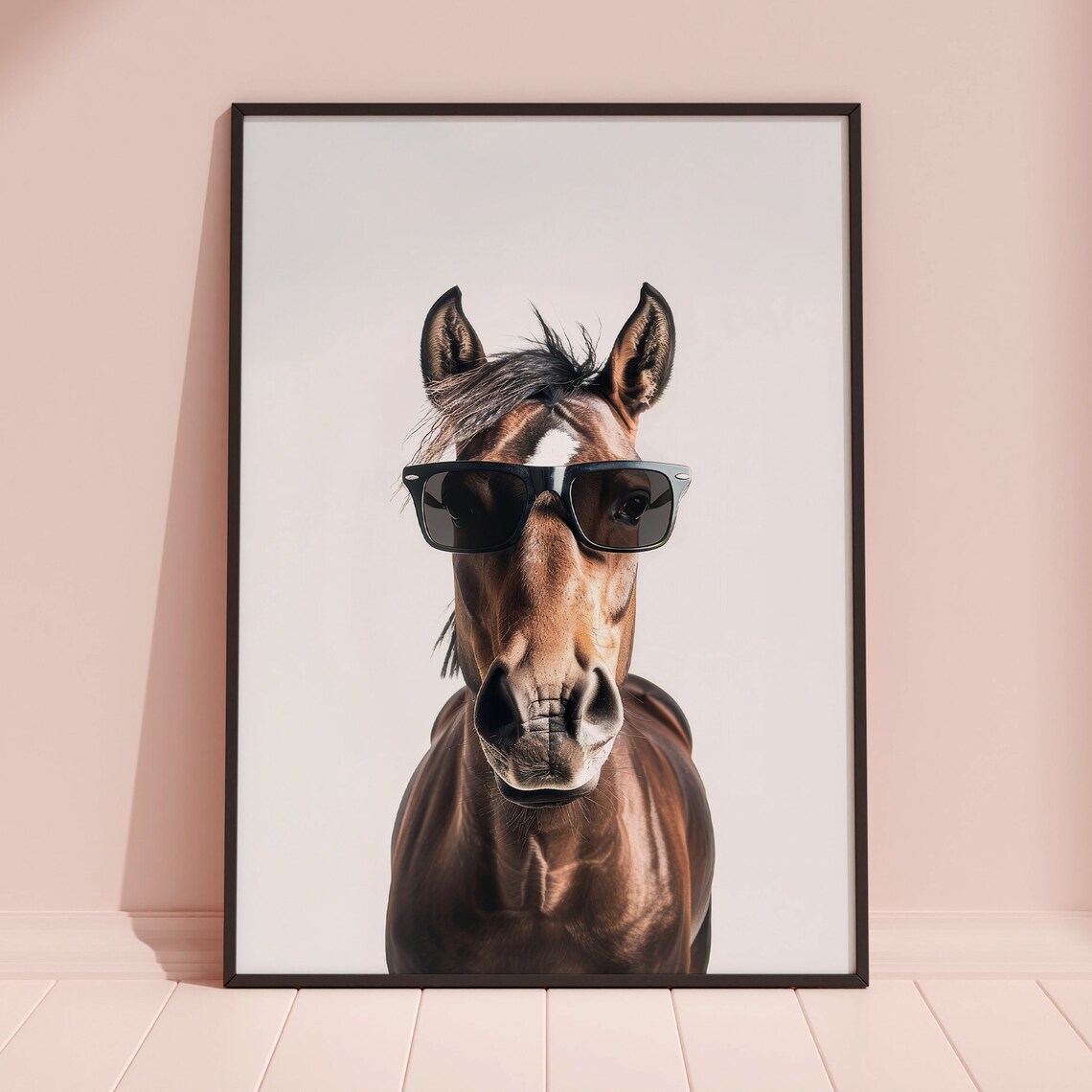 Horse In Sunglasses Funny Horse Art Print - Image 3
