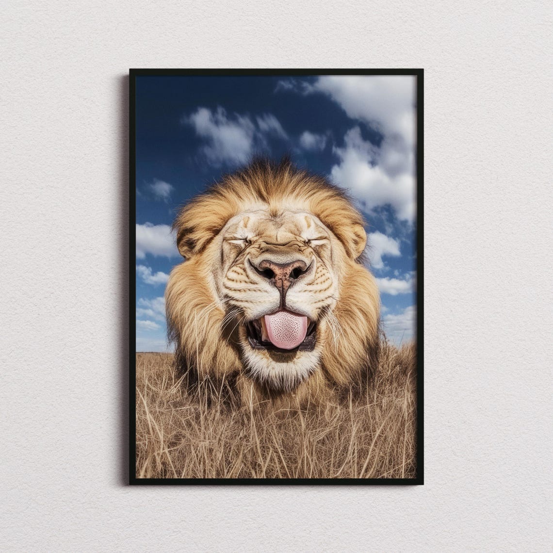 Lion Sticking Tongue Out Print Lion Print Lion Poster Lion Gifts Funny Lion Print Funny Animals Cute Animal Art Kids Bedroom Decor