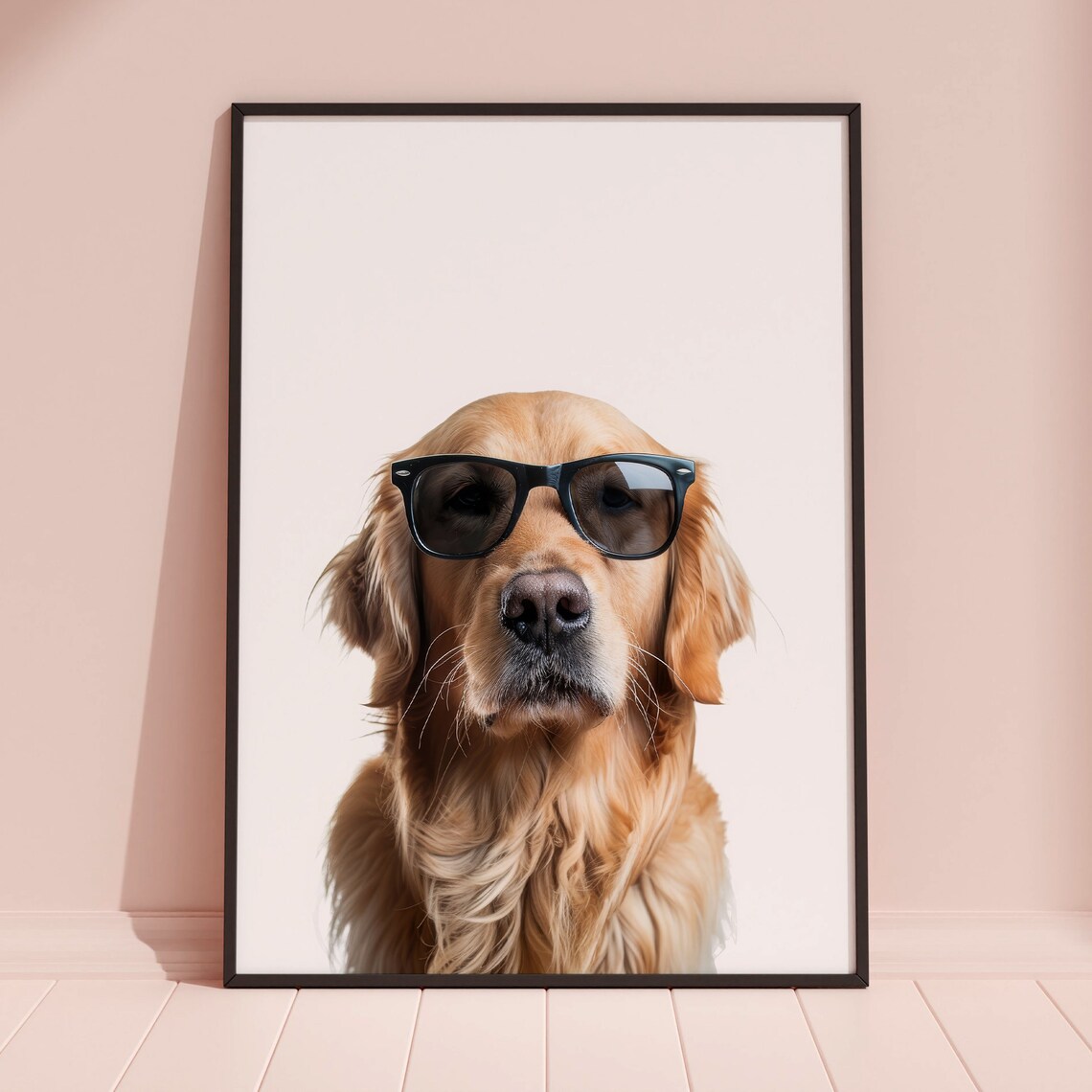 Golden Retriever in Sunglasses Funny Dog Art Print - Image 3
