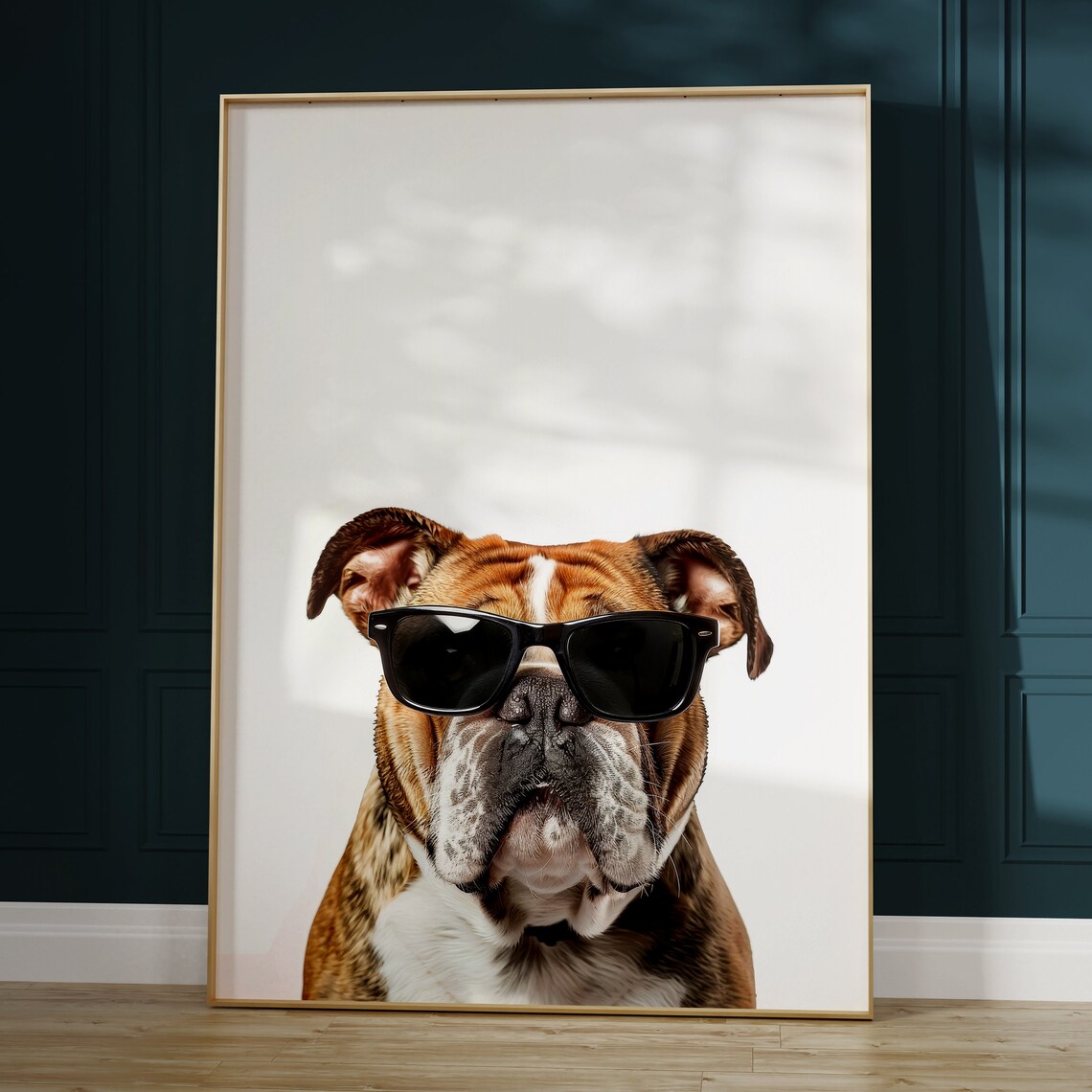 Bulldog In Sunglasses Funny Dog Art Print - Image 2
