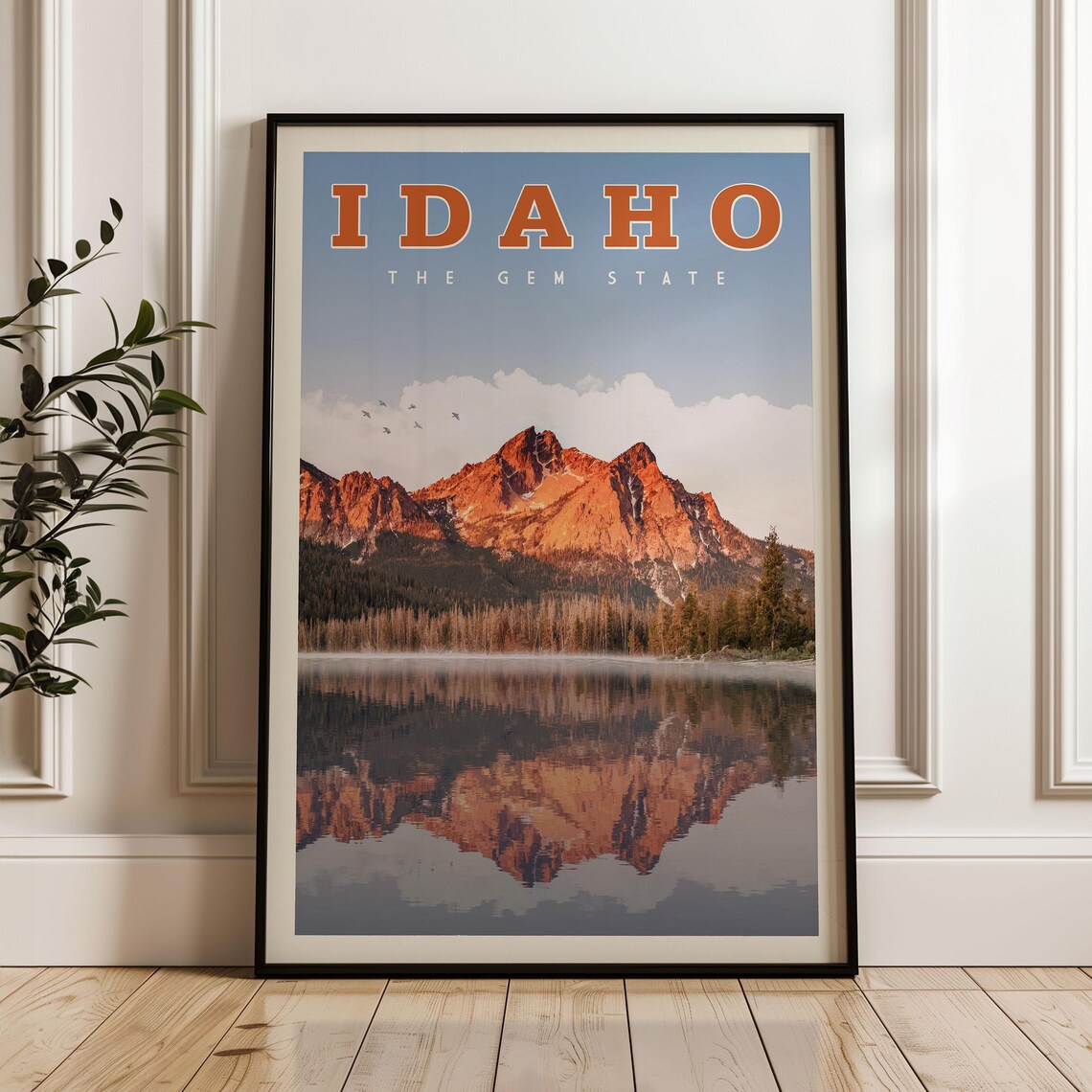 Idaho State Map Retro Travel Poster Print