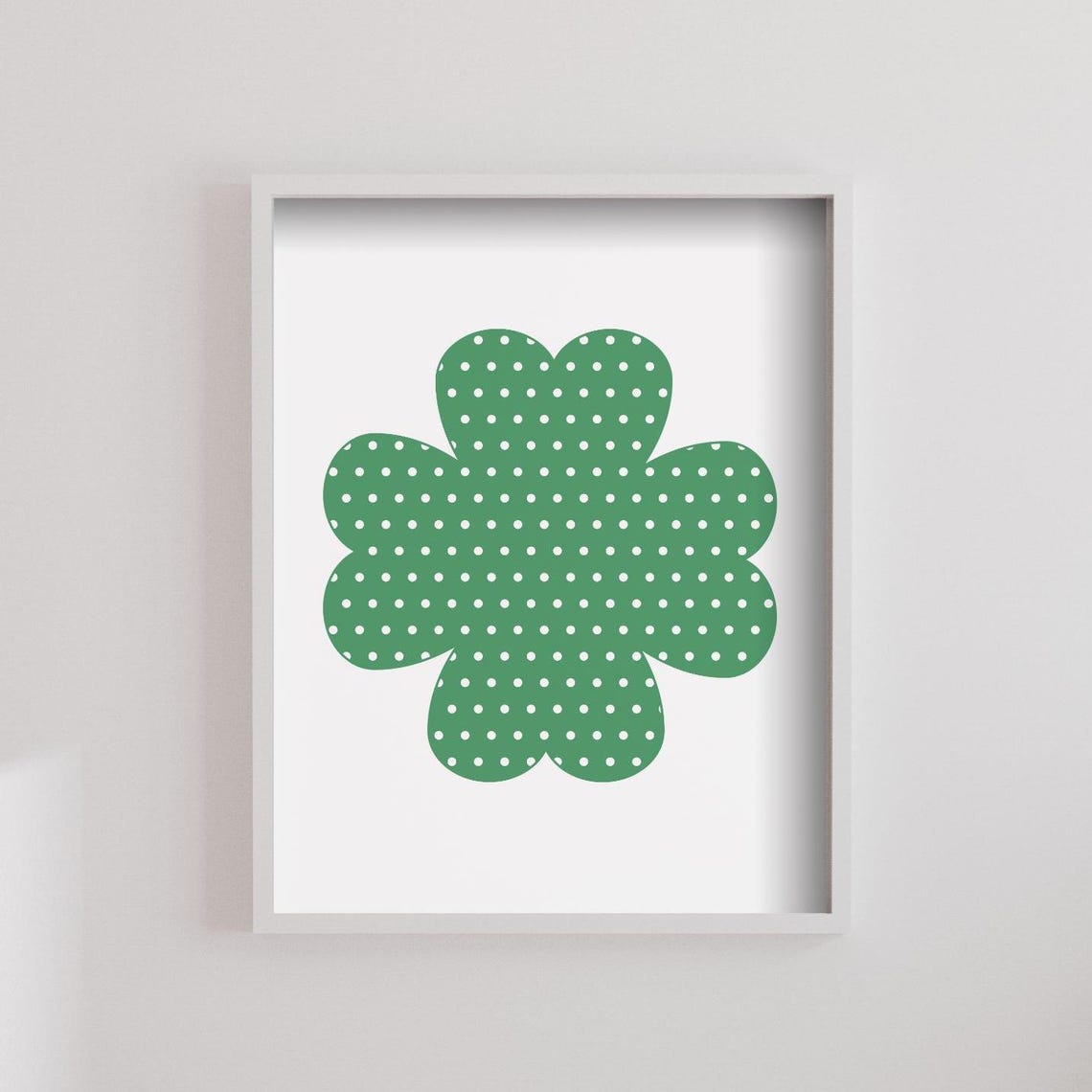 St Patrick's Day Polka Dot Shamrock Green Playful Festive Poster