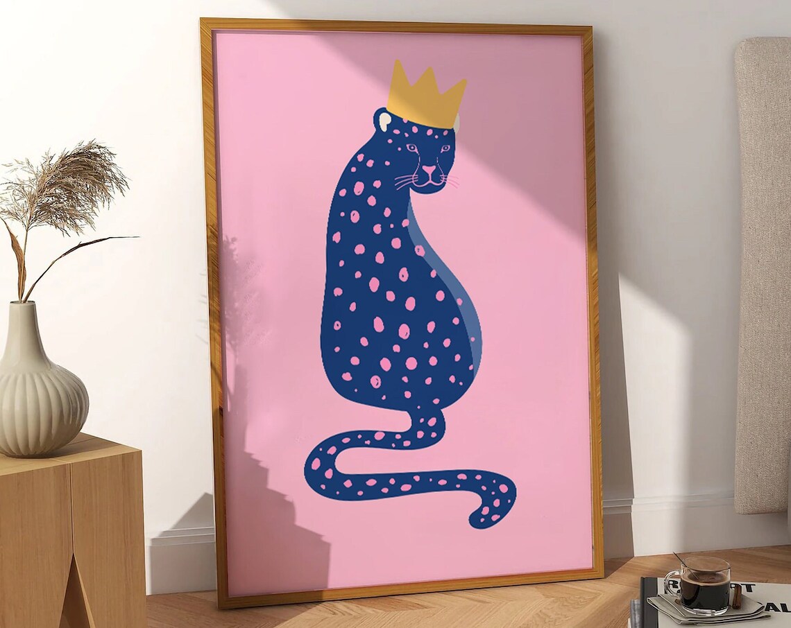 Leopard Poster Print, Preppy Maximalist Boho Decor - Image 3